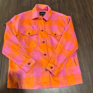 Velvet Heart Women’s Checkered Jacket - Pink and Orange